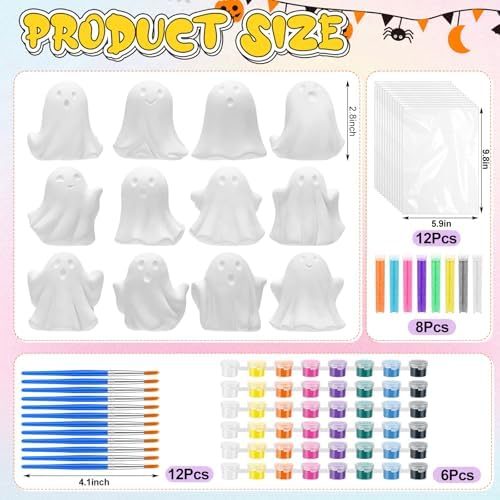 Foilswirl 12 Set Halloween Ghosts Ceramics to Paint Crafts Kits