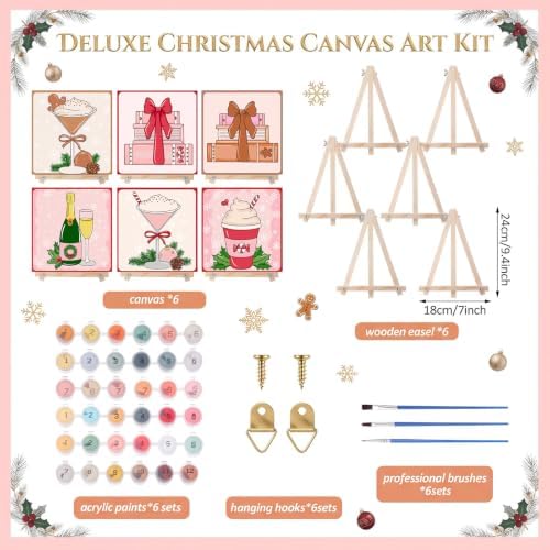 YooNotee 6 Pack Christmas Paint by Numbers Kit