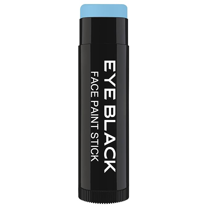 CCbeauty Light Blue Eye Black Stick For Baseball Football Softball Lacrosse Accessories, Baby Blue Anti-Glare EyeBlack, Waterproof, Last All Game, Smooth Application, High Pigmented Color
