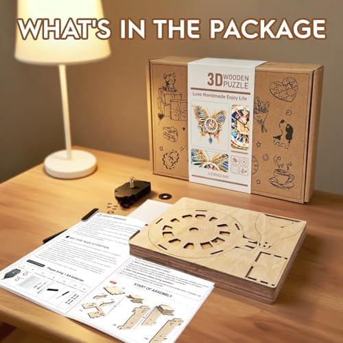 3D Puzzles for Adults Butterfly Puzzle Clock Adult Crafts