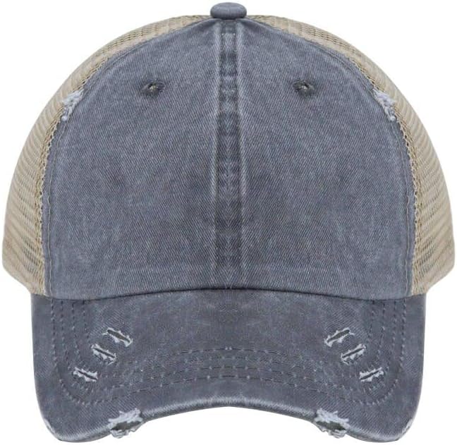 Eohak Distressed Ponytail Hats Baseball for Women Messy-Bun Pony Caps