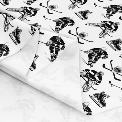 Erosebridal Ice Hockey Upholstery Fabric, 1 Yard