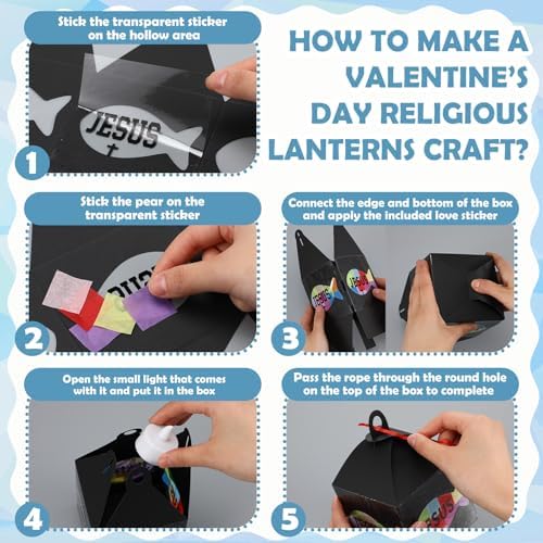 Simgoing 12 Set Christian Fish Lantern DIY Faith Jesus Tissue Paper Craft