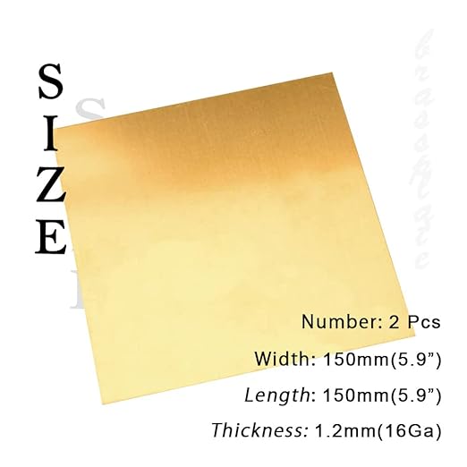 16 Gauge Brass Sheet，H62 Brass Plates Metal 0.047" Thickness x 5.9" Width x - Image 2