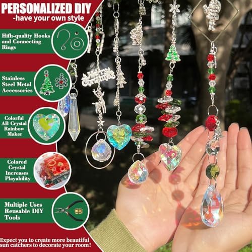 500pcs Sun Catcher Kit, DIY Crystal Craft Hanging Window Christmas Decor