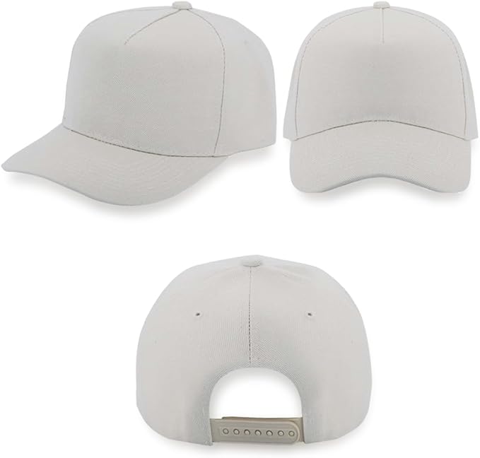 ZH 12 PC 5 Panel Baseball caps, Bulk Baseball caps, Customizable DIY Design, Wholesale Caps, One-Size-Fits-All