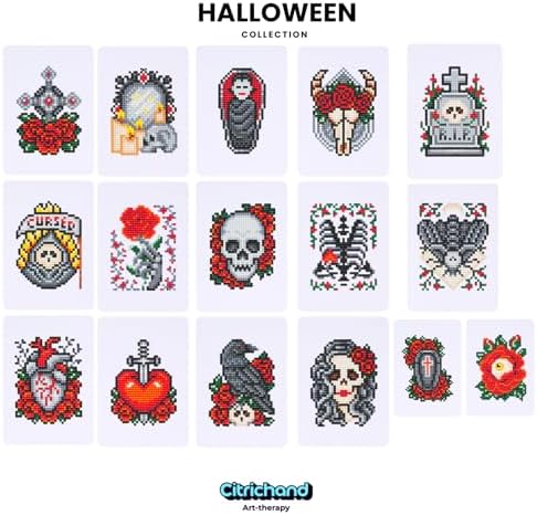Citrichand Small Diamond Art Kits, Halloween Collection 16 Pack for Adults