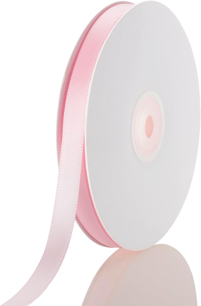 3/8 Inch Light Pink Ribbon, 50 Yards Craft Polyester Satin Ribbon Perfect by Unknown