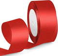 1-1/2 Inch 25 Yards Satin Ribbon Red, Solid Color Fabric Ribbon by HimBen