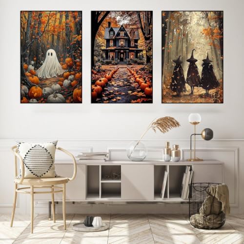 Axquilon 3 Packs Fall Framed Paint by Numbers Kit for Adults 8x10in