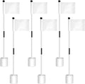 Lenwen 6 Set Golf Flagstick Golf Pin Flag Hole Cup Set Putting Green Poles Nylon Practice Portable Putting Green Gifts for Yard Backyard Garden Driving Range