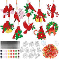 Dunzoom 30 Pack Cardinal Suncatcher Kits DIY Acrylic Red Bird Window Art
