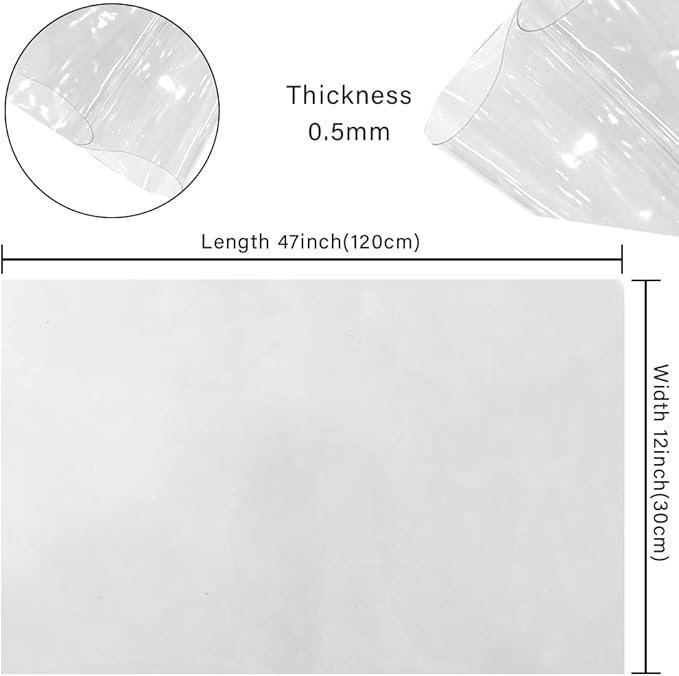 HYANG Transparent PVC Super Clear Holographic Vinyl Sheets 1 Roll 11.8''x47'' - Image 4