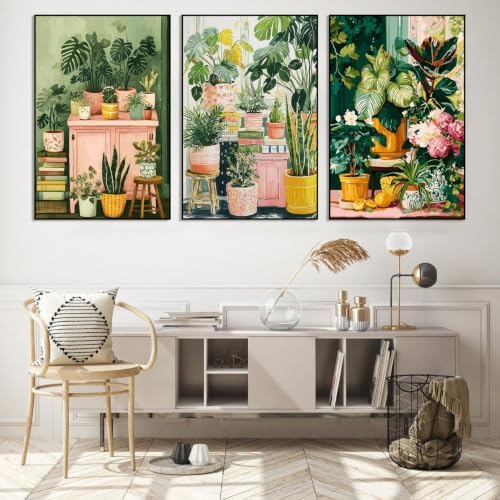 Axquilon 3 Packs Plants Framed Paint by Numbers Kit for Adults 8x10 in