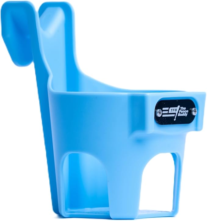 Fence Cup Holder | Drink Holder for Chain Link Fence | Fits Stanley, Yeti & Gatorade | Baseball Dugout, Softball, Pickleball & Tennis | Made in USA | The Fence Buddy (Light Blue)