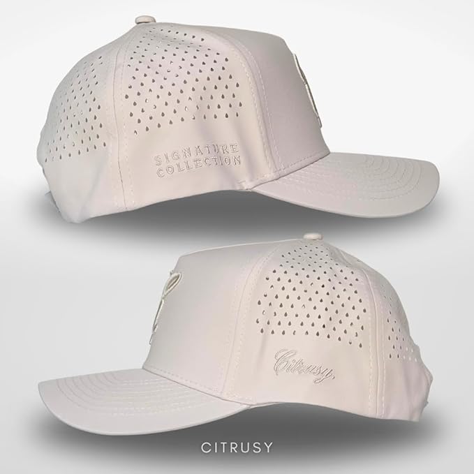 CITRUSY Athletic Trucker Golf Hat | Performance Mens 5 Panel Cap | Cool Breathable Waterproof Workout Running Snapback