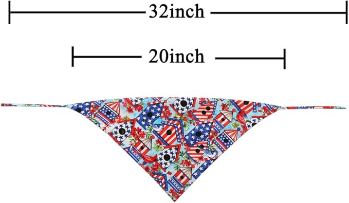 American Flag Dog Bandana 6th of July Pet Clothes Patriotic Reversible Triangle Bibs Scarf Accessories for Cats Animals