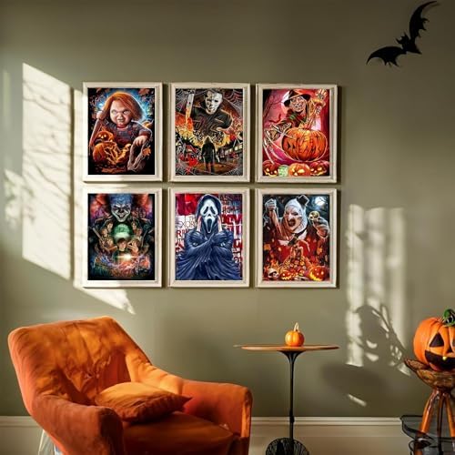 6 Pack Halloween Diamond Art Kits for Adults without Frame 12x16 Inch