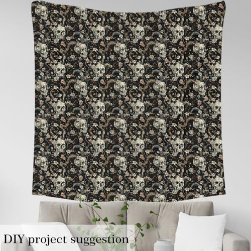 Feelyou Sugar Skull Fabric By The Yard Decorative Soft