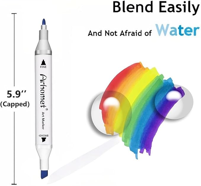 6pcs Multicolor Alcohol Markers Under 5 dallors, Dual Tips Art Markers Drawing - Image 3