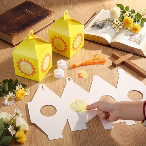 Simgoing 12 Sets Sun Lantern Crafts Kit with LED Lights