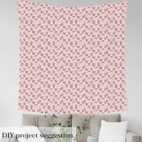 JEJELOIU Santa Claus Fabric by The Yard Merry Christmas Upholstery Fabric for Sewing Crafting Xmas Deer Elk Decor Waterproof Indoor Outdoor Decor for Home DIY Projects 5 Yards