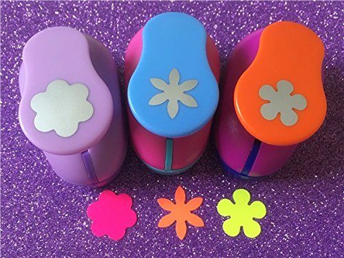 Fascola 3PCS Different Beautiful Flowers Shape 1 inch Craft Punch Set Scrapbook - Image 2