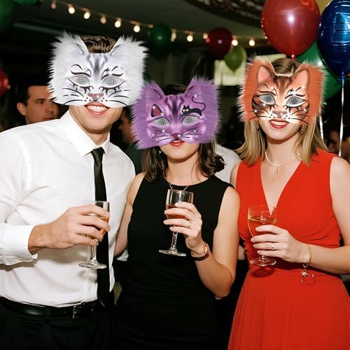 J6&H6 36 Pcs DIY Therian Mask Kit with Exclusive Animal Stickers, Mask,Felt Fabric Sheet, Faux Fur and Eye Mesh Suitable for Use in Animal Role-Playing Parties and Carnival Costume Parties