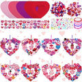 Hollowfly 48-Set Valentine's Day Wreath Craft Kit, 8 Paper Designs