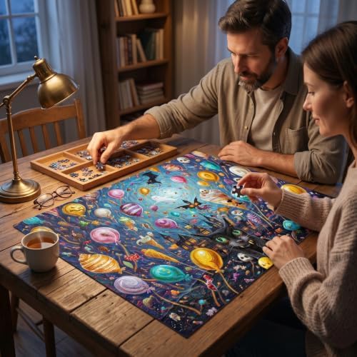 1000 Piece Puzzle for Adults - Halloween Candies, Colorful Candy Balloons