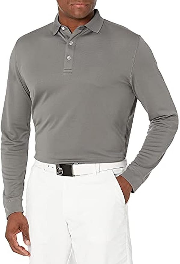 Callaway Men’s Long Sleeve Core Performance Polo, Opti-Dri Technology, Sun Protection, Golf Polo Shirts for Men