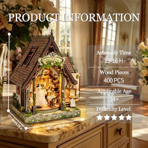 Book Nook Dream Dress Studio Miniature House Kit with LED Lights