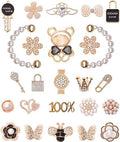 ZOKUZO Chic Bling Shoe Charms Gold and Sliver Designer Jewels Pretty Cute Chains Decorations Accessories for Women Girl Adults