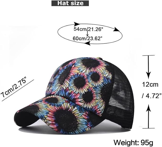 Criss Cross Hat Washed Distressed Baseball Cap Ponytail Hat High Messy Bun Ponycap for Women