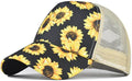 Criss Cross Hat Washed Distressed Baseball Cap Ponytail Hat High Messy Bun Ponycap for Women