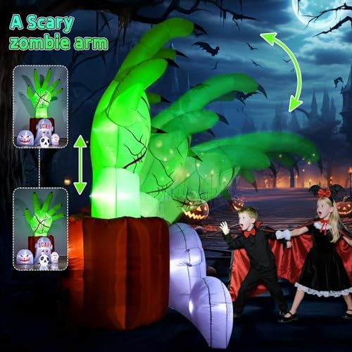 Garma 8.6 FT Halloween Inflatables Outdoor Animated Zombie Hand Yard Decor