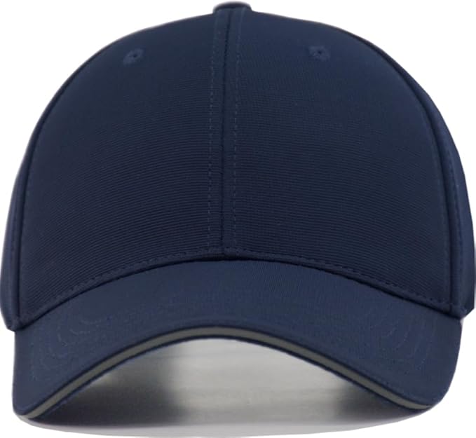 TSSGBL Men's Plain Baseball Hat - OSFM & XXL Big Head Fit，Adjustable Structured Ball Cap with Reflective Sandwich Brim