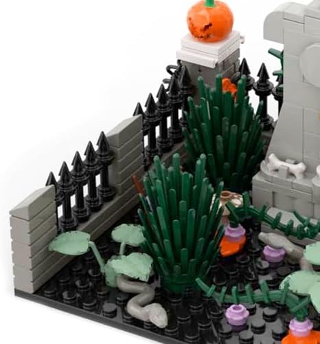 Halloween Graveyard Monument Building Blocks Set, 181 PCS Garden Scene
