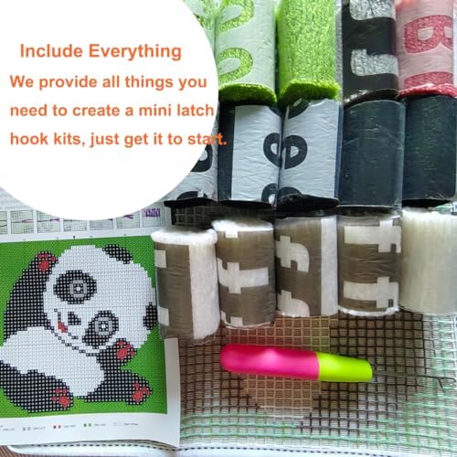 YOOTOM Latch Hook Rug Kits for Adults,DIY Embroidery Crochet Hook Mini Rug Tapestry Set with Color Pre-Printed Canvas,Home Decor Festival Gift Fox 12x12inch
