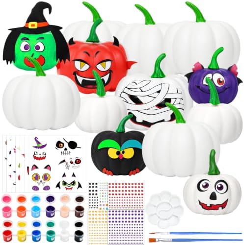 Simgoing 36 Sets Pumpkin Painting Kits Fall Halloween Crafts, Spooky Animal