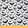 Black Bat Fabric by The Yard Hallloween Theme Decor Soft Polyester Sewing Fabric Wild Bat Silhouette No Stretch Durable Material for DIY Art Craft Making 1 Yard Pre-Cut,36" L x 59" W