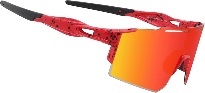OULAIQI Cycling Sunglasses Polarized Sunglasses for Cycling Men Women with 1 Lens or 3 Interchangeable Lens Baseball Glasses