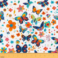Rustic Butterfly Upholstery Fabric for Chairs Boho Floral Outdoor Fabric by The Yard 362"x63", Country Aesthetic Animal Flowers Watercolor Beetles Waterproof Fabric