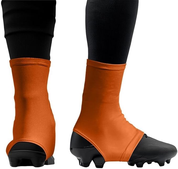 Gridiron Gladiator Football Spats - Spat Cleat Covers for Youth or Adult - Cover Cleats for Baseball Soccer Football - Shoe Sleeves - Sports Gear - Orange - Medium