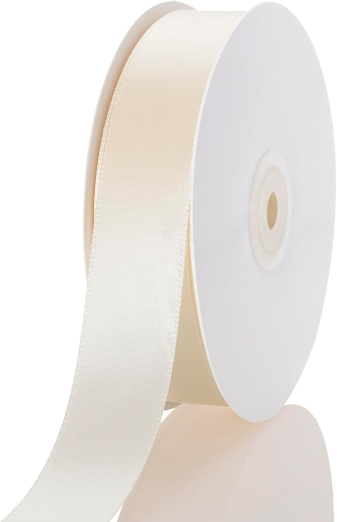 1 Inch Ivory Ribbon, 50 Yards Craft Polyester Satin Ribbon Perfect by Unknown