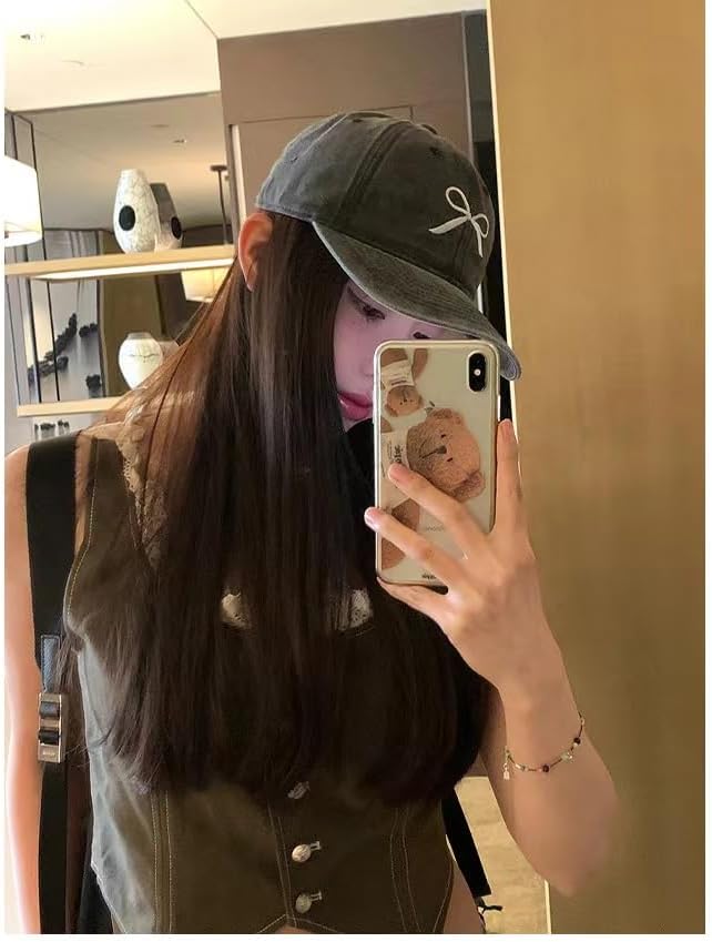 Sumleno Womens Trendy Cute Bow Baseball Cap Y2k Aesthetic Preppy Sun Cap Hiking Travel Trucker Hat Accessories