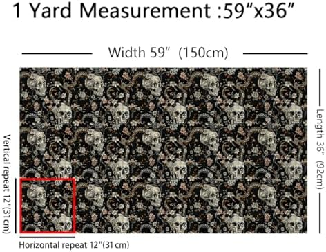 Feelyou Sugar Skull Fabric By The Yard Decorative Soft
