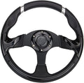 Black Chrome Golf Cart Steering Wheel for Club Car DS and Precedent Yamaha EZGO Steering Wheel with Ergonomic Design…