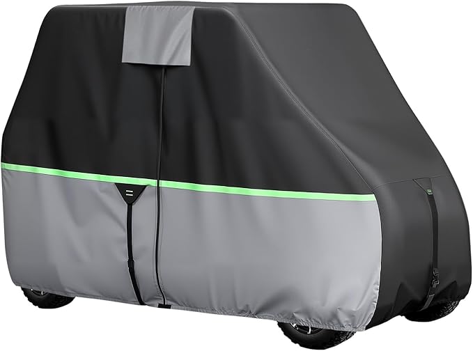 VEVOR Golf Cart Cover, Full Coverage 2+2/4 Passenger Golf Cart, 600D Waterproof Oxford Fabric Club Car Cover Fits Most Carts Club Car, Yamaha, EZGO, Honda, PU Coating & Three Zipper Doors