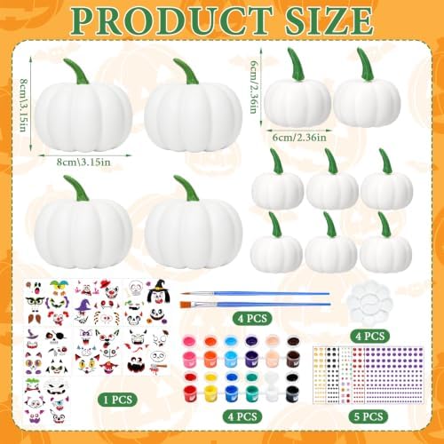 Simgoing 36 Sets Pumpkin Painting Kits Fall Halloween Crafts, Spooky Animal